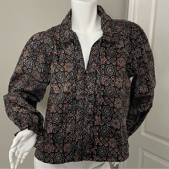 Walter Baker Cameron Brown Multi Mosaic Top Women’s Sz Medium - Picture 1 of 12
